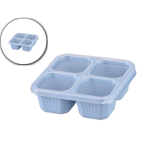 Dvruxg Snack Containers, Divided Bento Snack Box, 4 Compartments Reusable Meal Prep Lunch Containers, Food Storage Containers for Work Travel