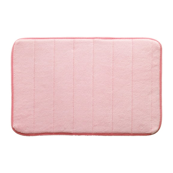 Dvruxg Soft Memory Foam Bath Rug, Absorbent Bath Rug Mat, Quick Dry Bath Mat for Front Floor of Bathtub, Shower Floor and Toilet, Pink, 19.5" x 31.5"