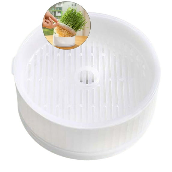 Dvruxg Sprouting Kit with Drain Holes and Drain Tray, Sprouter Tray Soil-Free Sprouter Tray(White)