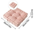 thumbnail image 1 of Dvruxg Square Solid Color Velvet Seat Cushion with Handle Tufted Thicken Chair Pad Tatami Floor Pillow Cushion(Pink), 1 of 4