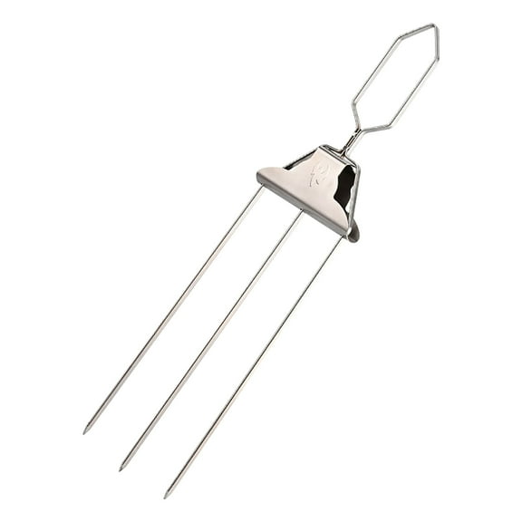 Dvruxg Stainless Steel BBQ Skewers Easy Sliding Pusher Grilling Tool Multi-Claw Meat Shrimp Chicken Skewers Ergonomic Design Barbecue Kabobs