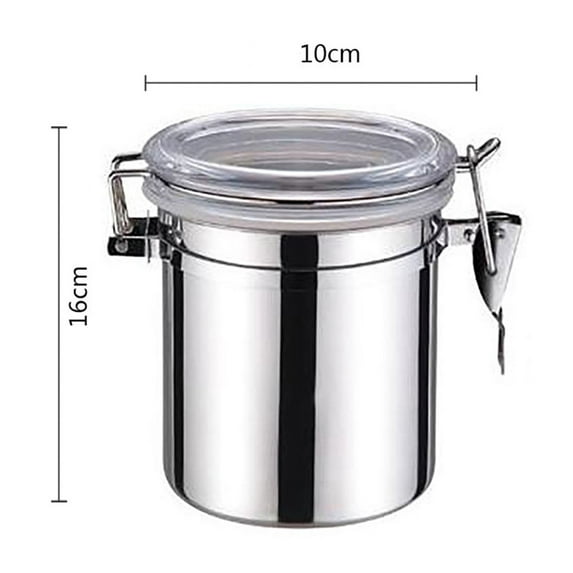 Dvruxg Stainless Steel Canisters, Airtight Food Storage Canister with Clear Lid Kitchen Containers for Coffee Bean, Cereal, Sugar, Flour, Tea, Candy, Cookie, Spice