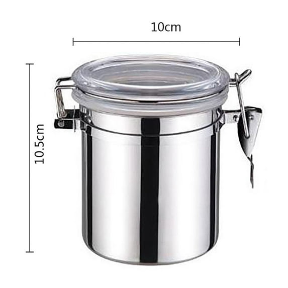 Dvruxg Stainless Steel Canisters, Airtight Food Storage Canister with Clear Lid Kitchen Containers for Coffee Bean, Cereal, Sugar, Flour, Tea, Candy, Cookie, Spice