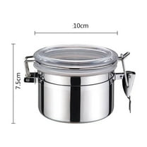 Dvruxg Stainless Steel Canisters, Airtight Food Storage Canister with Clear Lid Kitchen Containers for Coffee Bean, Cereal, Sugar, Flour, Tea, Candy, Cookie, Spice