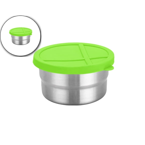 Dvruxg Stainless Steel Snack Containers for Salad Dressing Container To Go Small Snack Box with Silicone Lids Easy Open LeakProof Reusable Metal Lunch Box