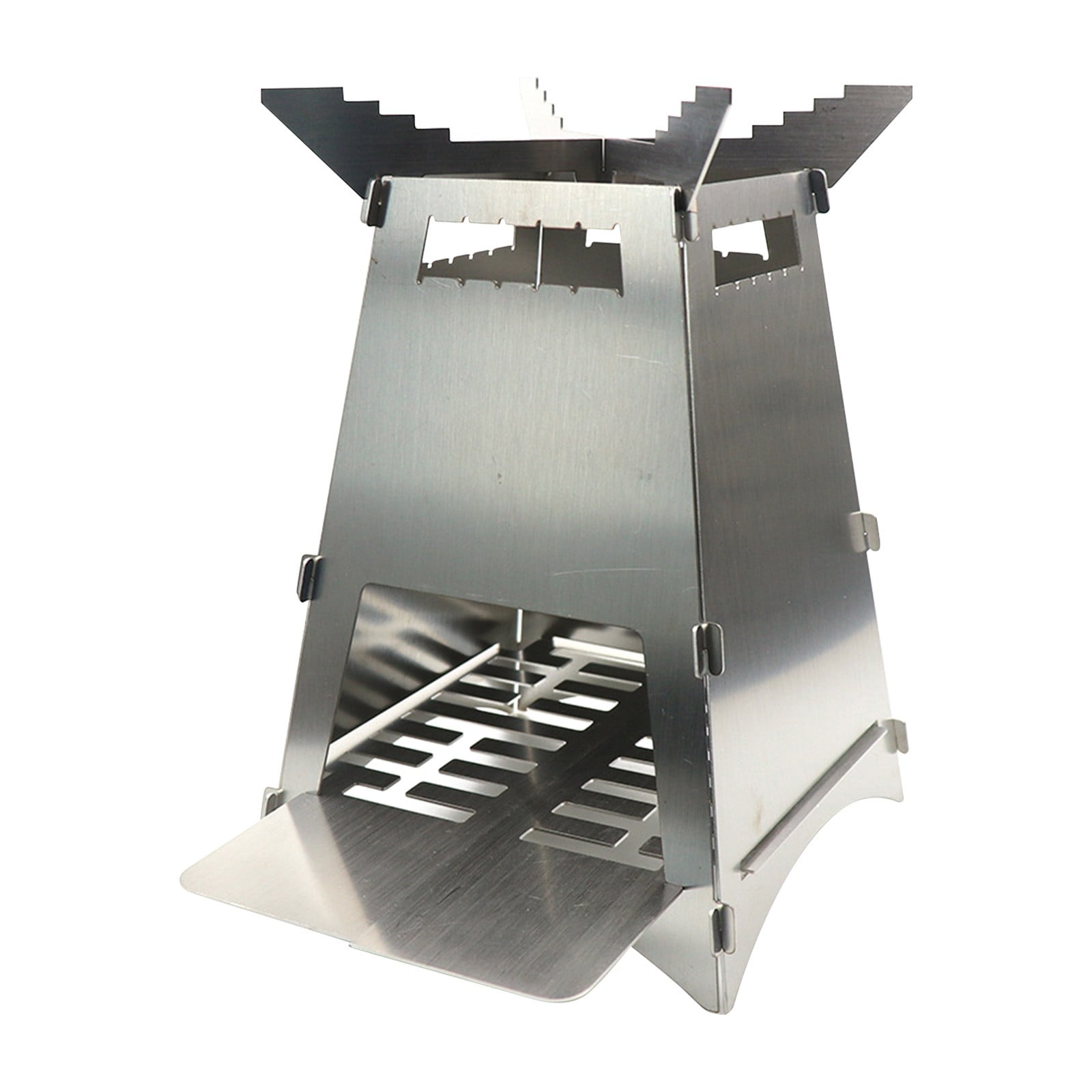 Dvruxg Stainless Steel Stove Portable Folding Wood Stove Camping BBQ Stove Picnic Wood Stove Card Charcoal Stove