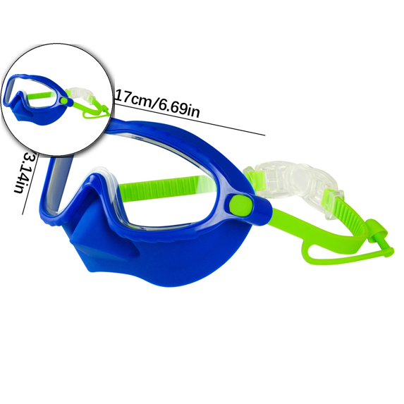 Dvruxg Swimming Goggles with Nose Protection – for Swimming, Snorkeling(Blue)