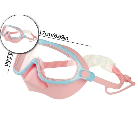 Dvruxg Swimming Goggles with Nose Protection – for Swimming, Snorkeling(Pink)