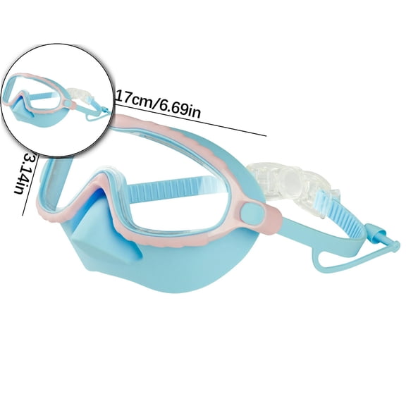 Dvruxg Swimming Goggles with Nose Protection – for Swimming, Snorkeling(Sky Blue)