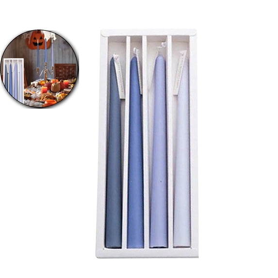 Dvruxg Taper Candles | Box of 4 | Tea Scented Candle Sticks|Tapered Candles for Holiday Wedding Dinner Decoration(Blue)