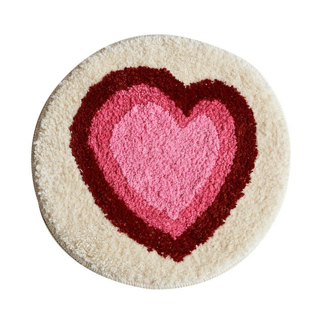 Dvruxg Valentine's Day Themed Cushion Shaggy Rug Super Absorbent