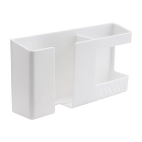Dvruxg Wall Mount Phone Holder, Punch-Free Wall-Mounted Mobile Phones Charging to Stand, Sticky Remote Control Storage Box Bedside Lazy Mobile Phone Rack, Multipurpose Storage Box