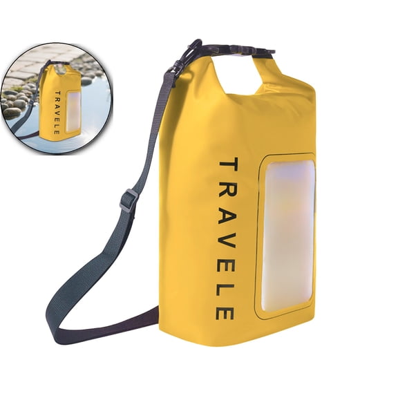 Dvruxg Waterproof Dry Bag with Touch Screen Window, Roll Top Waterproof Pool Dry Sack for Rafting, Large Waterproof Phone Case Pouch