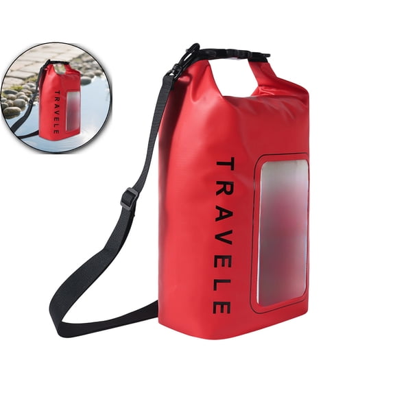 Dvruxg Waterproof Dry Bag with Touch Screen Window, Roll Top Waterproof Pool Dry Sack for Rafting, Large Waterproof Phone Case Pouch