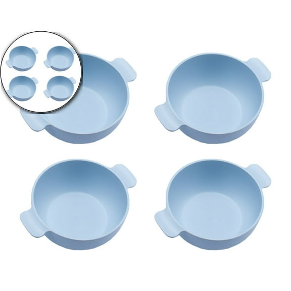 Dvruxg Wheat Straw Dinnerware Set - 4 Bowls, Reusable, Microwave & Dishwasher Safe, Perfect for Camping or Home Use(Blue)