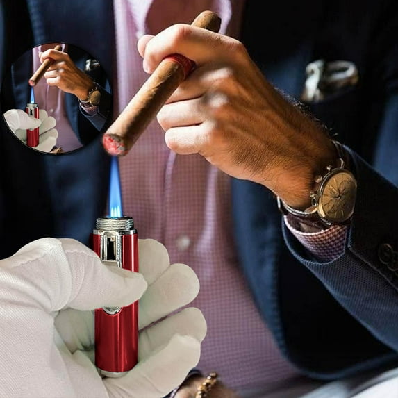 Dvruxg Windproof Lighters, Refillable Portable Lighter, Adjustable Jet Flame Torch Lighter Adjustable Kitchen Cooking Lighters