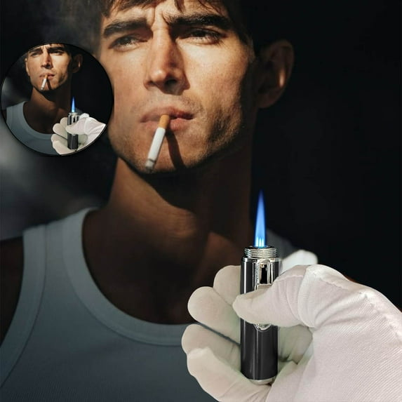 Dvruxg Windproof Lighters, Refillable Portable Lighter, Adjustable Jet Flame Torch Lighter Adjustable Kitchen Cooking Lighters