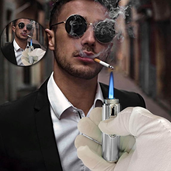 Dvruxg Windproof Lighters, Refillable Portable Lighter, Adjustable Jet Flame Torch Lighter Adjustable Kitchen Cooking Lighters
