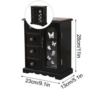 Dvruxg Wooden Jewelry Box for Women, Graduation Gift Solid Jewelry Organizer, Mothers Day Gifts Wood Jewelry Case for Necklaces, Earring, Rings