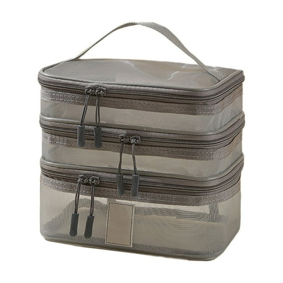Dvumao Mesh Toiletry Bag – Multi-Compartment Travel Organizer for Cosmetics, Toiletries & Cables