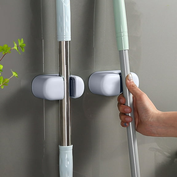 Dvumao Organizers and Storage, Mop Hook Hanging Rack Non Perforated Wall Mounted Bathroom Mop Storage Rack, Mom Gifts