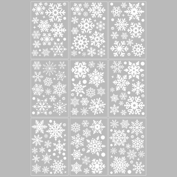 Dvumao 116Pcs Christmas Snowflake 9 Sheets Clings Decals For Holiday Decor Winter