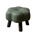 thumbnail image 1 of Dvumao 12.6 Inch Floral Wood Stool, Low Footstool with PU Cushion for Living Room and Entryway, Seat for Home and Play Areas, 1 of 7