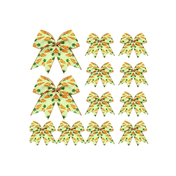 Dvumao 12-Pack Easter Bows, Nylon Ribbon Decorations for Gift Wrapping, Trees, and Parties