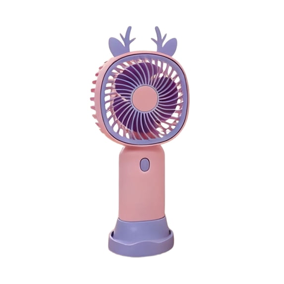 Dvumao 3-Speed Mini Handheld Fan, USB Rechargeable Portable Fan with Base & Charging Cable