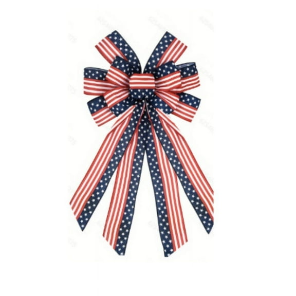 Dvumao 4th of July Decorations, Independence Day Bow Flag Bow Indoor Outdoor Red And Blue Star Bunting Webbing Decorations, Women Gifts