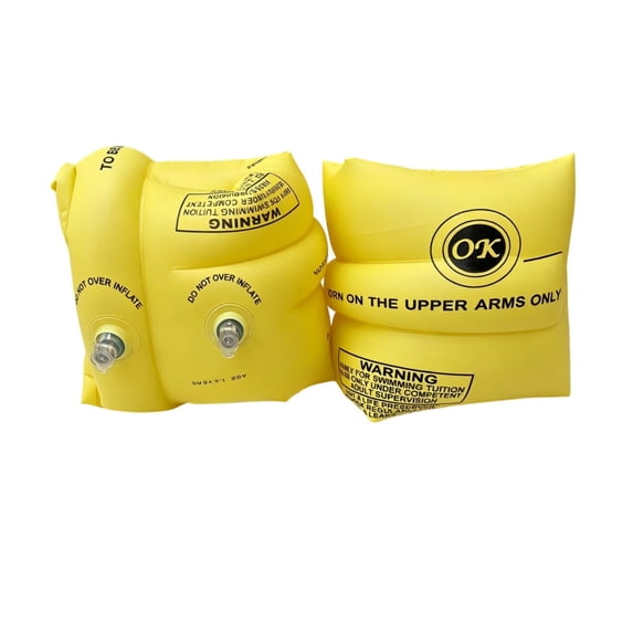 Dvumao 7x7 in Inflatable Arm Floaties 2 Pack, Double Air Chambers Swim Arm Bands for Pool Training