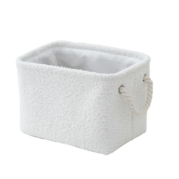 Dvumao Bathroom Decor, Curly Faux Fleece Decorative Storage Basket Soft With Carrying Rope Storage Bin For Home Living Room Bathroom, Women Gifts
