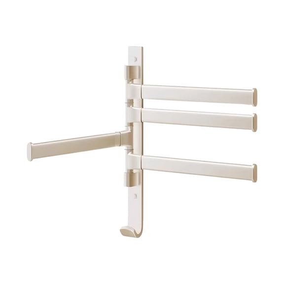 Dvumao Bathroom Organizers and Storage, 180 Degree Four Pole Rotating Towel Rack Punch Free Bathroom Shelf Bathroom Artifact Hanging Towel Rack Bathroom Storage Rack, Women Gifts