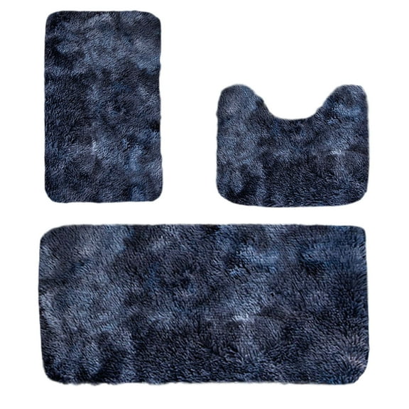 Dvumao Bathroom Rugs Clearance, Mixed Color Bath Mats 3 Set Winter Bathroom Rugs For 3 Pcs Toilet Mats Universal Soft Water Absorption Non Slip Thick Machine Washable Easy To Dry Dark, Teens Gifts