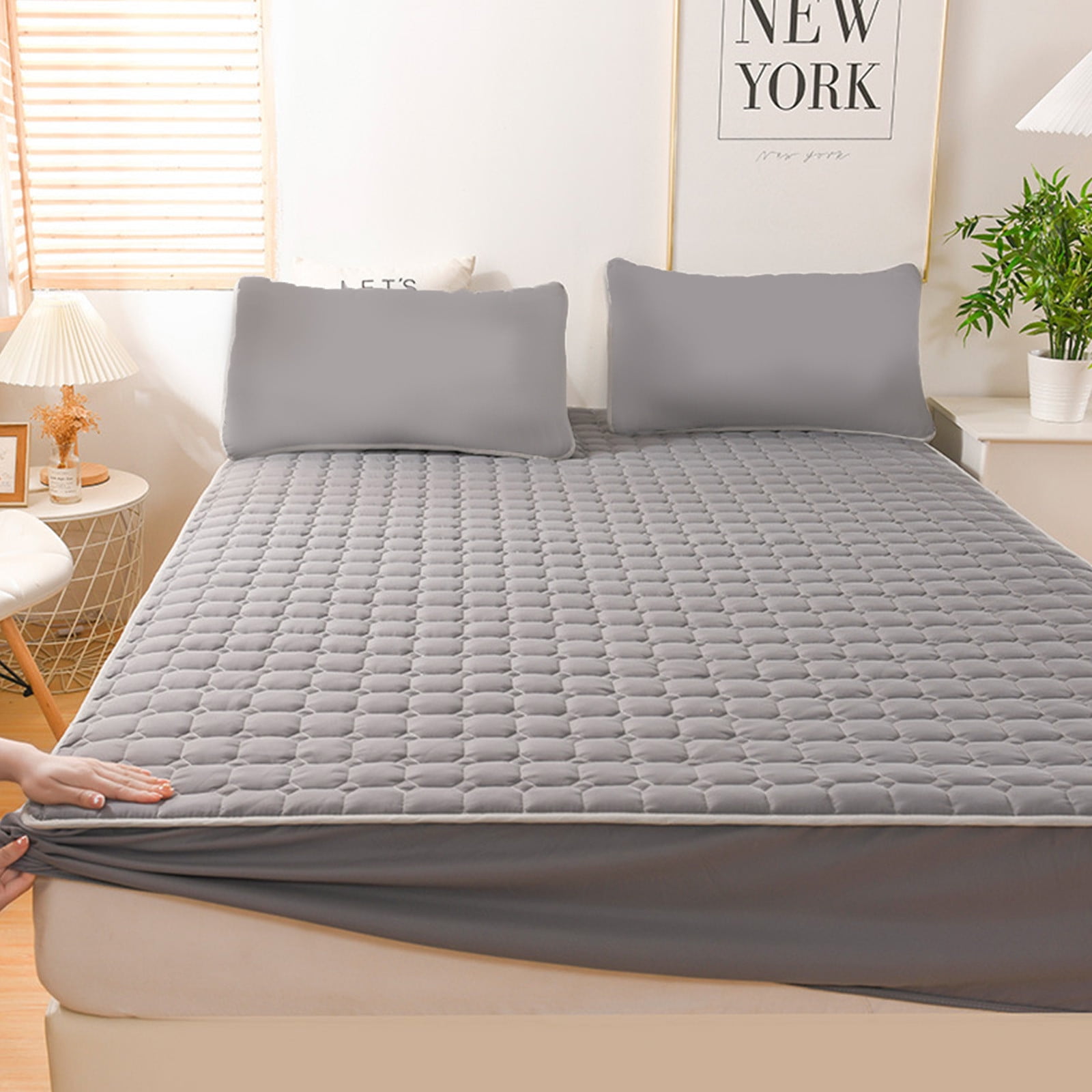 Dvumao Bed Canopy, Fitted Sheet,Protective Cover For Bed Mattress, Pocket Fitted Sheet,Winter Warm,Breathable, Non-Slip For Skin Care Bed Sheet,for 18”-24” In Mattress, Home Textiles