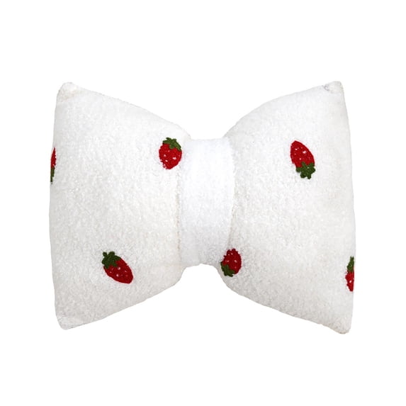 Dvumao Bowknot Pillow Fleece Embroidered with Insert Modern Cute for Chair and Entryway Bench