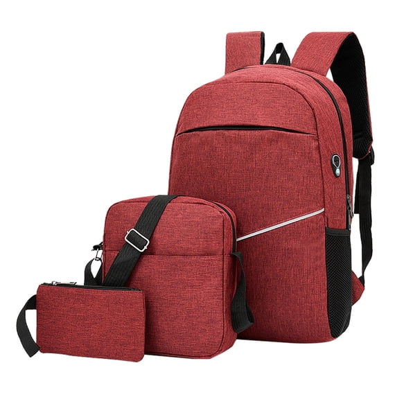 Dvumao Classroom Supplies, Three-piece Backpack Men's Computer Backpack Casual Junior High School Elementary School Student Backpack Korean Version Female Outdoor Travel Bag, Gift for Friend