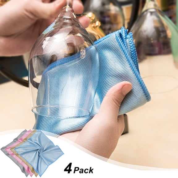Dvumao Cleaning Tools, Mirror Cleaning Cloth Thickened Multifunctional Household Glass Screen Water Stain Remover Cloth 4 Pack