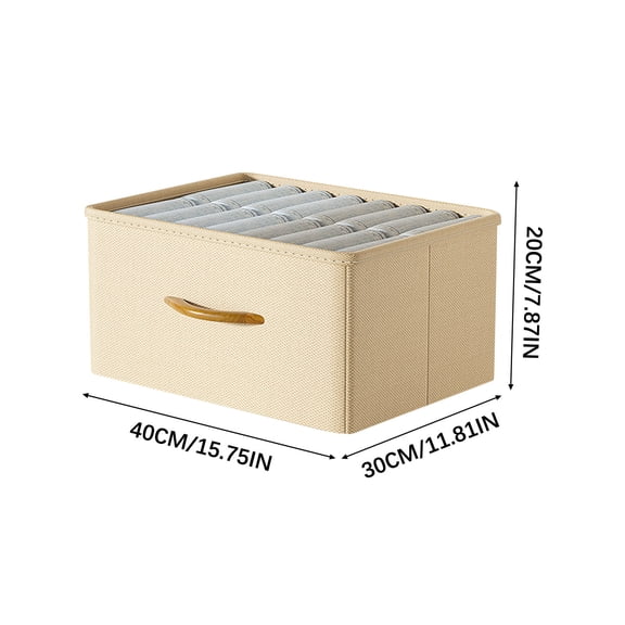 Dvumao Closet Organizers and Storage, Foldable Storage Box Clothes And Pants Storage Basket Wardrobe Wooden Handle Fabric Storage And Organization Box, Man Gifts