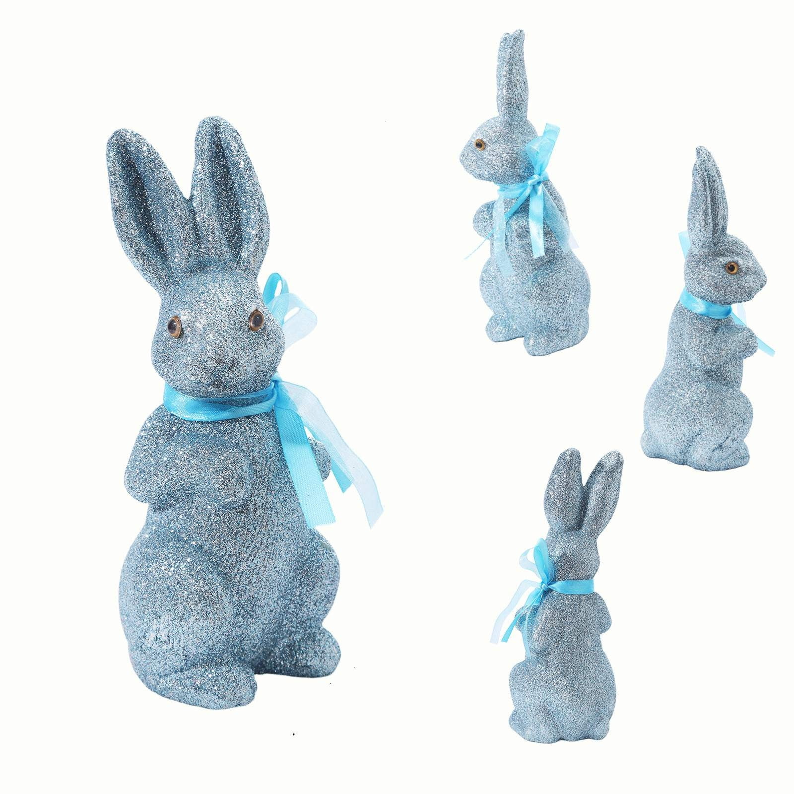 Dvumao Easter Decor, Easter Gold Glitter Colorful Rabbits Ornament Foam ...