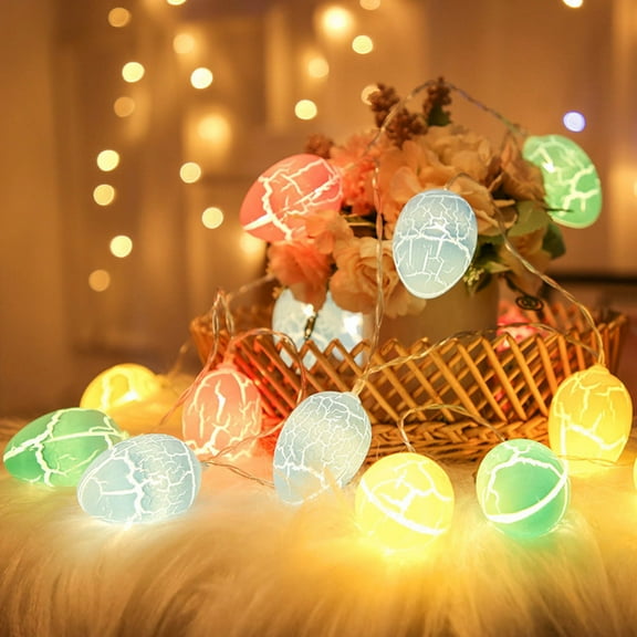 Dvumao Easter Decorations, Easter Eggs Light String LED Crack Eggs Lamp Shells Breaking Eggs String Light Festival Decoration Eggs Colorful Light, Man Gifts