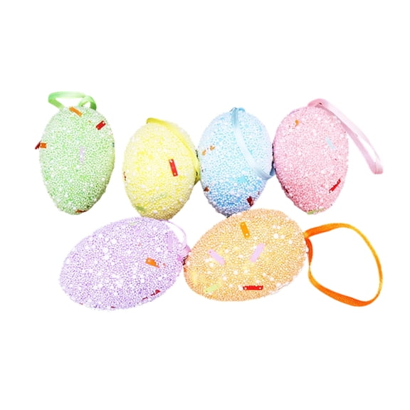 Dvumao Easter Decorations, Foam Easter Eggs With Shiny Edges Kindergarten Children Hanging Ornaments, Gifts for Mom