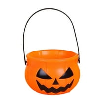 Dvumao Fall Decor, Halloween Plastic Pumpkin Jar Halloween Pumpkin Candy Basket Hand Party Holiday Decorations Evil Pumpkin Bucket, Gift for Friend