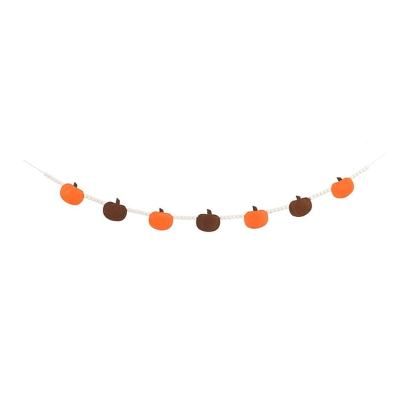 Dvumao Fall Pumpkin Garland Wooden Bead Thanksgiving Hanging For Fireplace Mantel Wall Home Party Decor