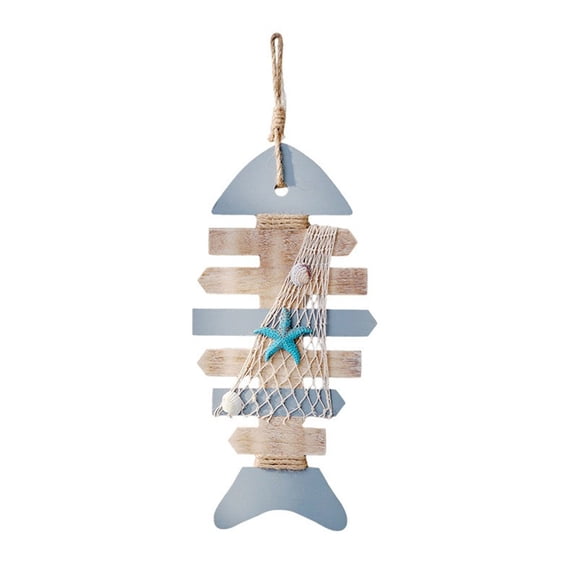 Dvumao Hanging Wall Decoration Mediterranean Fish Bones Pendant Linen Indoor Outdoor Home Party Holiday Festive