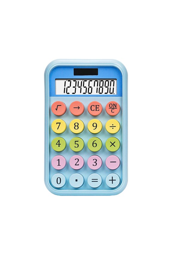 Home Decor, 10-digit Desk Calculator With Large LCD Display And Sensitive Buttons Solar And Battery Powered Standard Functions For Office Home School Candy Colors, Women Gifts
