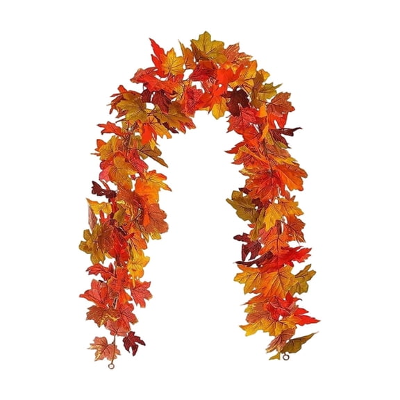 Dvumao Home Decor, 175cm Thanksgiving Decoration Autumns Leaf Artificial Maple Vines Wreath Suitable For Courtyard Living Room Halloween And Christmas Seasonals Decorations