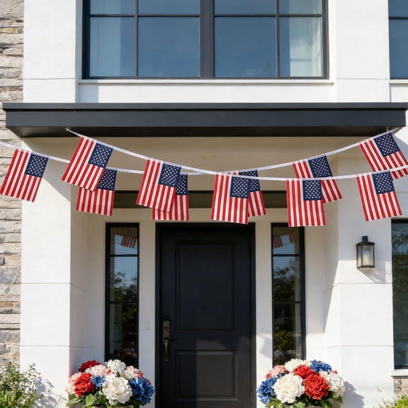 Dvumao Home Decor, 19.68ft Americans Flag Banners Small Mini Americans Flag Patriotic Decoration Suitable For July 4 Th Parties Classrooms Sporting Events, Mom Gifts