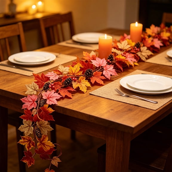 Dvumao Home Decor, 200cm Halloween Thanksgiving Maple Leaf Vines Field Decoration Artificial Simulated Maple Leaves Home Decoration