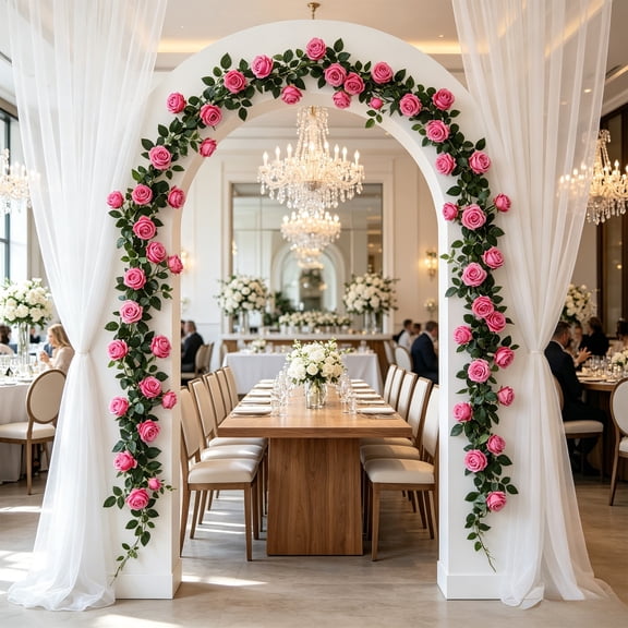 Dvumao Home Decor, 21-Head Rose Vines And Rose Floral Vines Backdrops And European-Style Artificial Rose Vines For Wedding Decor, Women Gifts
